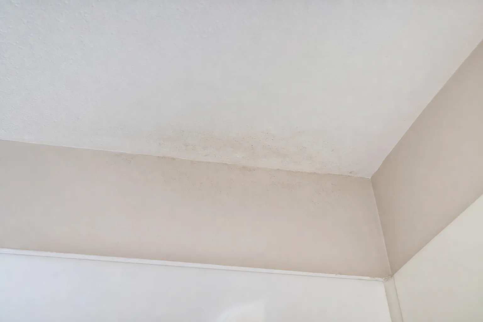 Localized discoloration evaluated during a bathroom mold inspection in a York County townhouse.